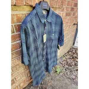 NWT Grayers Men XL Light Weight Classic Plaids Short Sleeve Western Cowboy Shirt